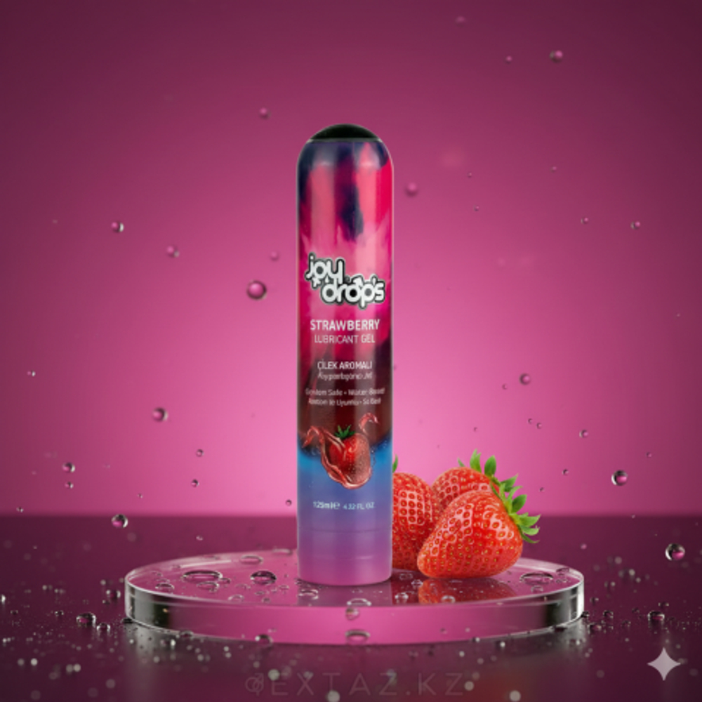 Смазка на водной основе Joydrops "Strawberry" с ароматом клубники, 125 мл