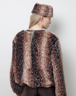 Куртка двухсторонняя из шерсти Стелла Маккартни и искусственной кожи шоколад