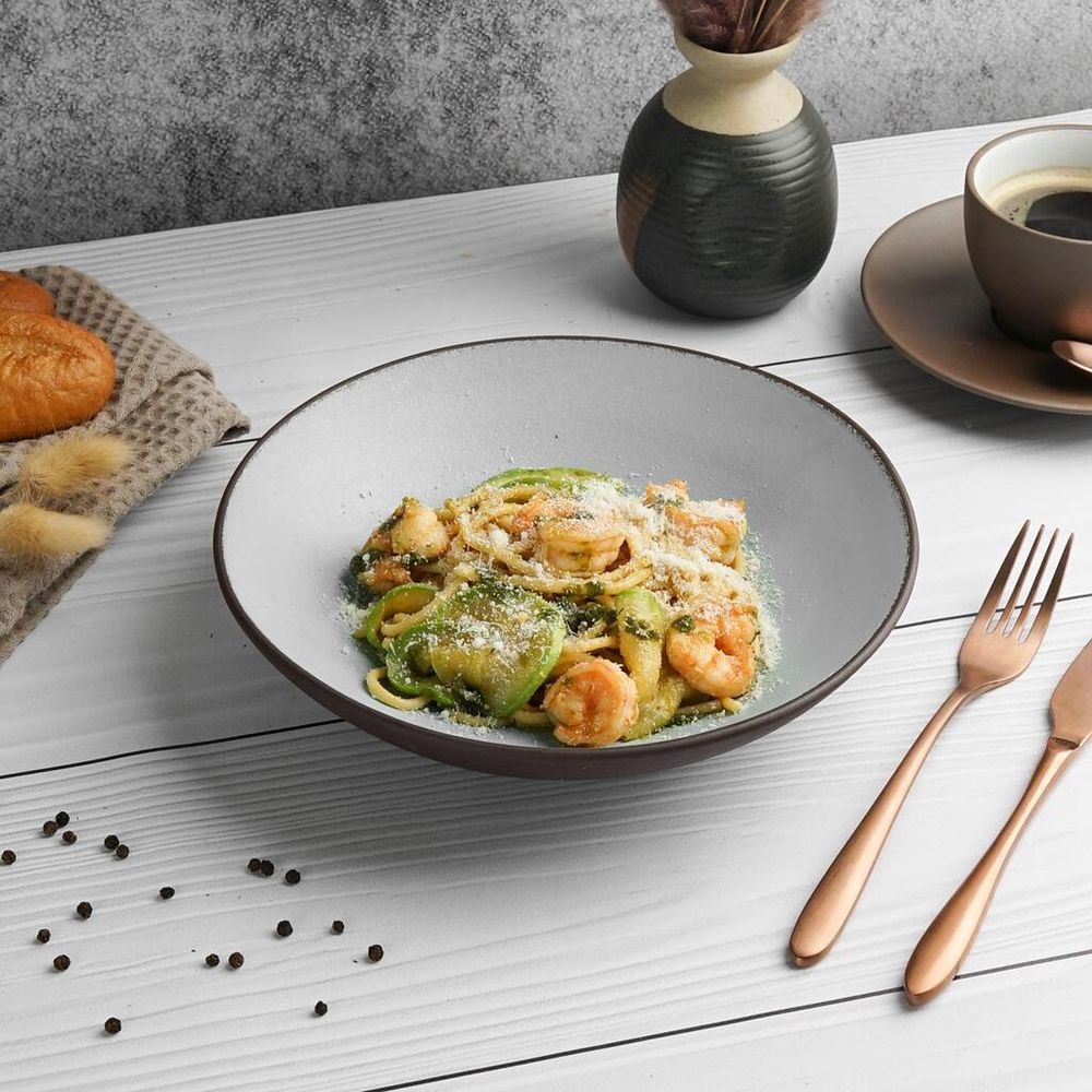 Салатник 650 мл d 23 cм h3 cм White Matt New Brown Taiga P.L. [4]