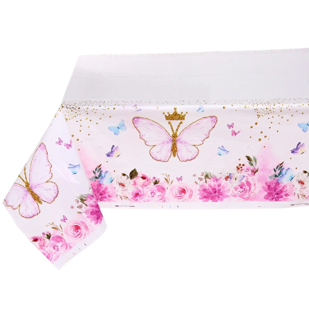 Скатерть «Бабочка принцесса» 108*180 см, пвх, Розовый
