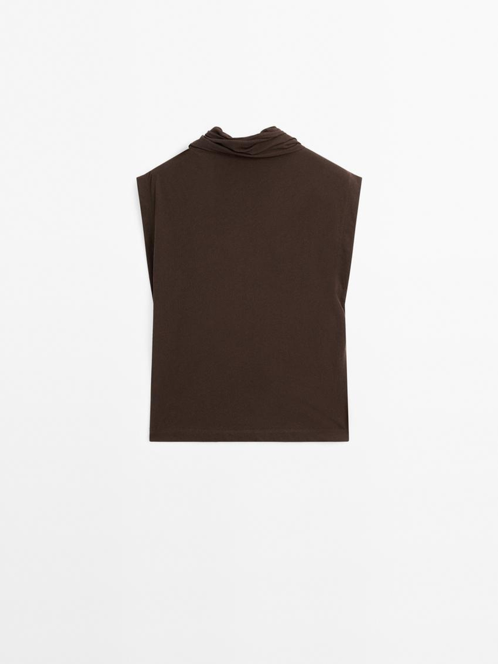 Massimo Dutti Топ без рукавов, коричневый