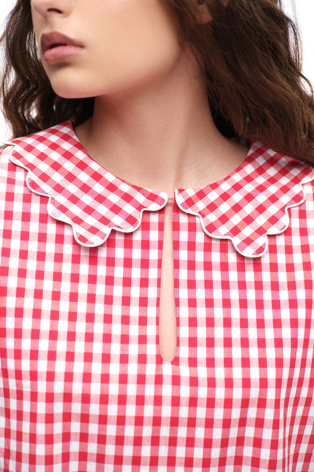 Платье мини в клетку (Биркин), красное