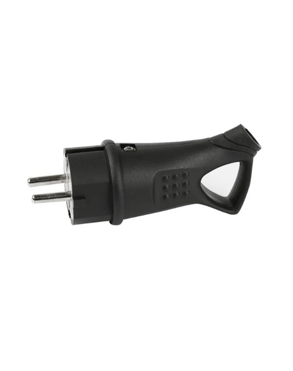 SmartBuy Вилка угловая с кольцом каучуковая 230В, 16A, IP44, черный