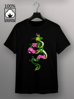 Футболка дракон в цветах