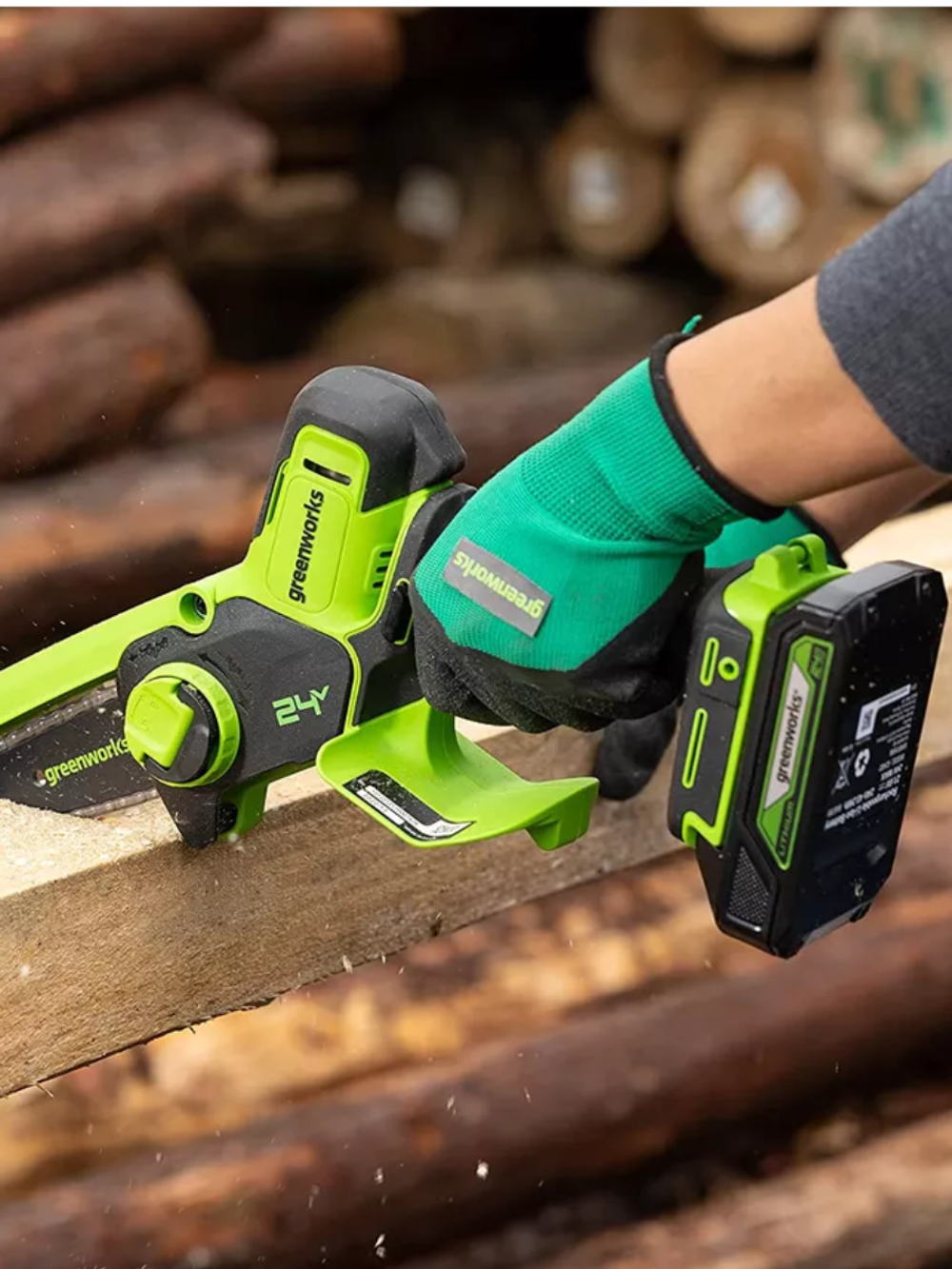 Цепная пила аккумуляторная GREENWORKS GD24CSMNX 24В,15см,бесщеточная,без АКБ и ЗУ (2008707)