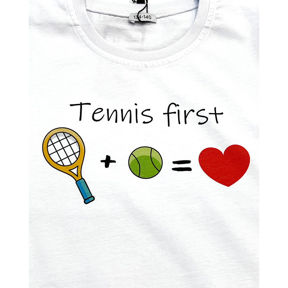 ОДЕЖДА ДЛЯ ТЕННИСА Унисекс, Футболка ТЕННИСFIRST TENNIS LOVE .