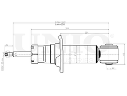 Амортизатор газовый задней подвески UNIO SAB-10411