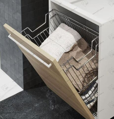 S-8115-C Корзина для белья навесная в базу 500 мм, Starax, (430х290х500 мм), хром