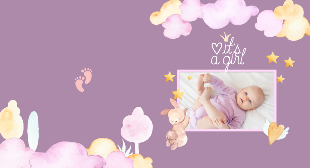 PSD-Шаблон фотокниги "It's a girl"