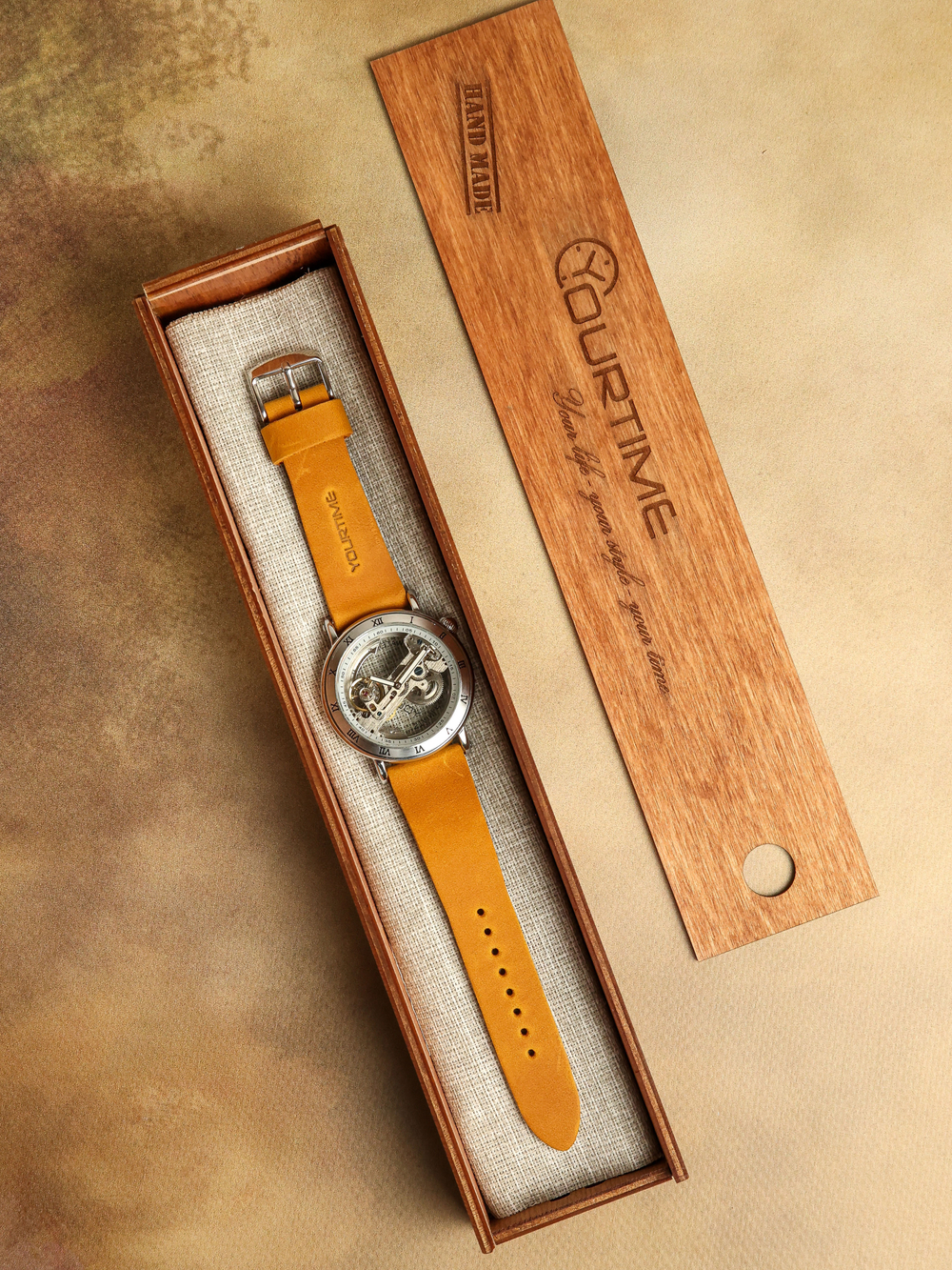 Часы скелетоны механические Power Orange YOURTIME