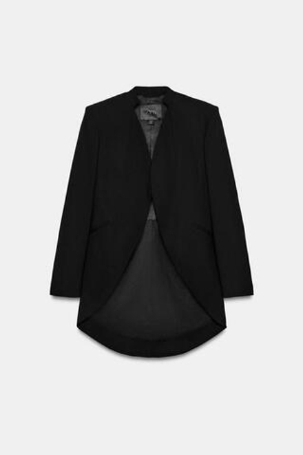 ZARA ДЛИННЫЙ МИНИМАЛИСТИЧНЫЙ БЛЕЙЗЕР — ZW COLLECTION LIMITED EDITION, ЧЕРНЫЙ