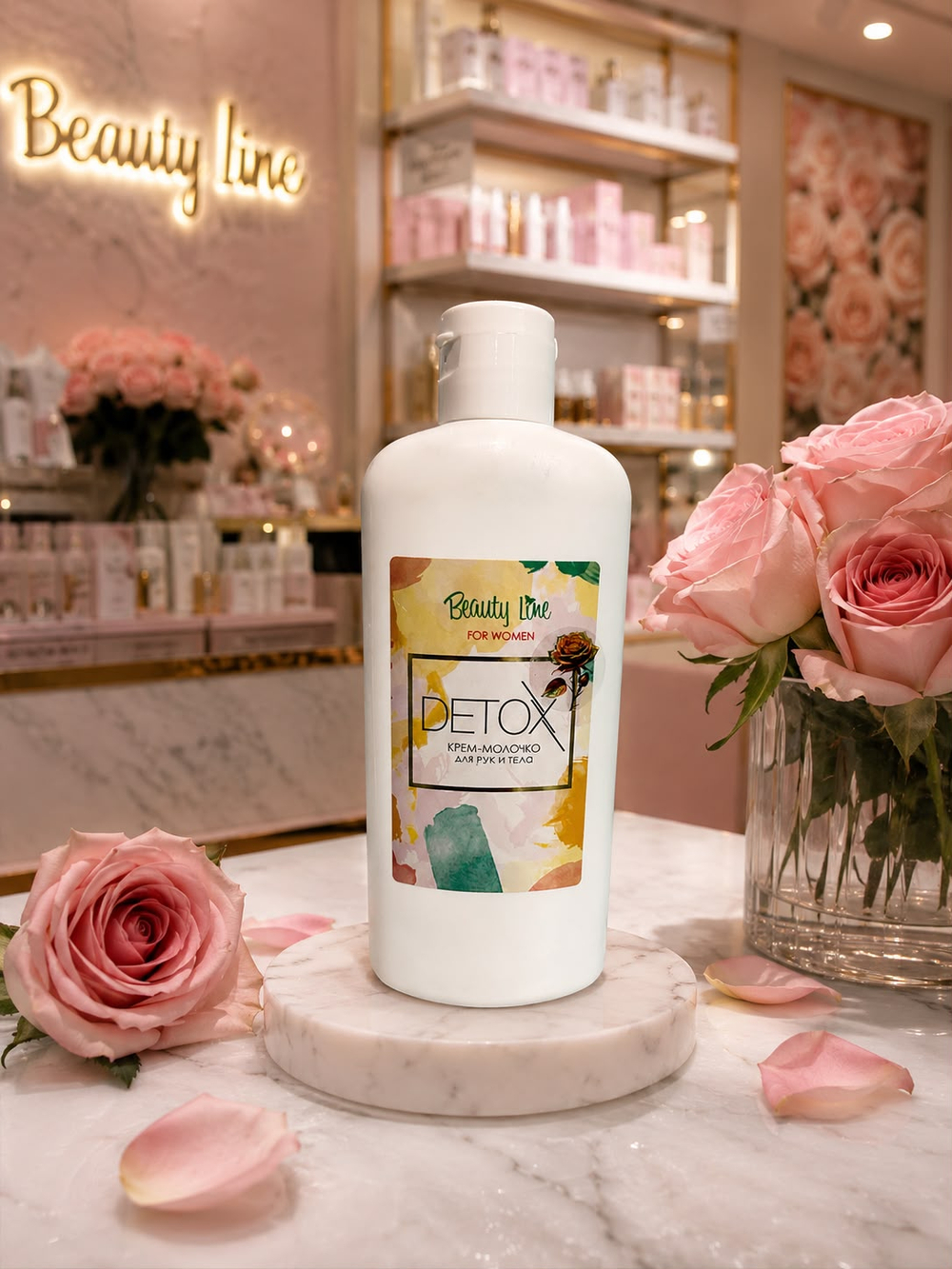 BeautyLine Молочко для рук и тела DETOX for WOMEN роза