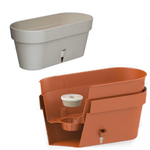 Ящик балконный двойной с 2 дренаж. картриджами "LATINA Window Box" 6.7 Л., Песочный (М)*