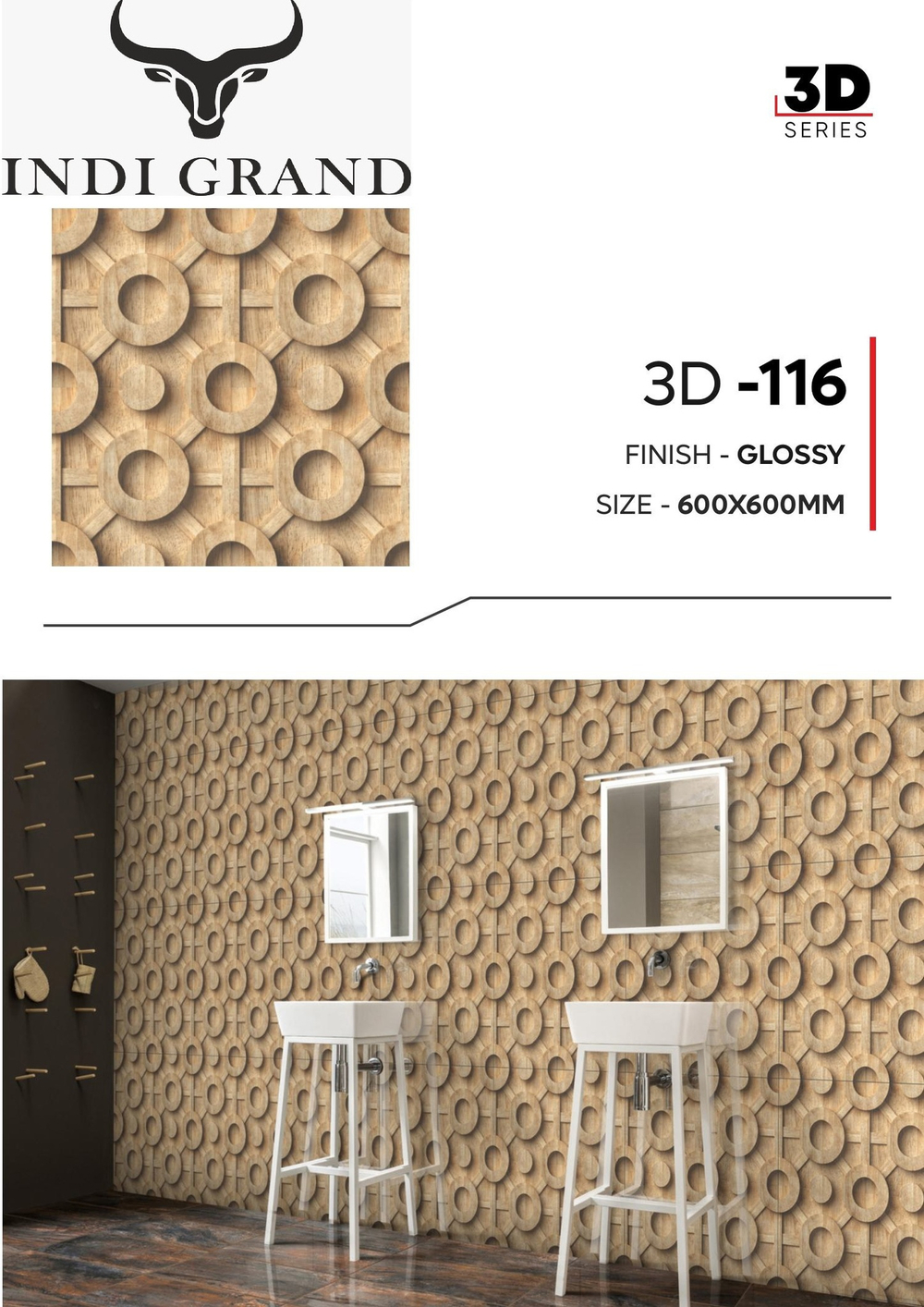 Керамогранит 3D 60х60 glossy-116