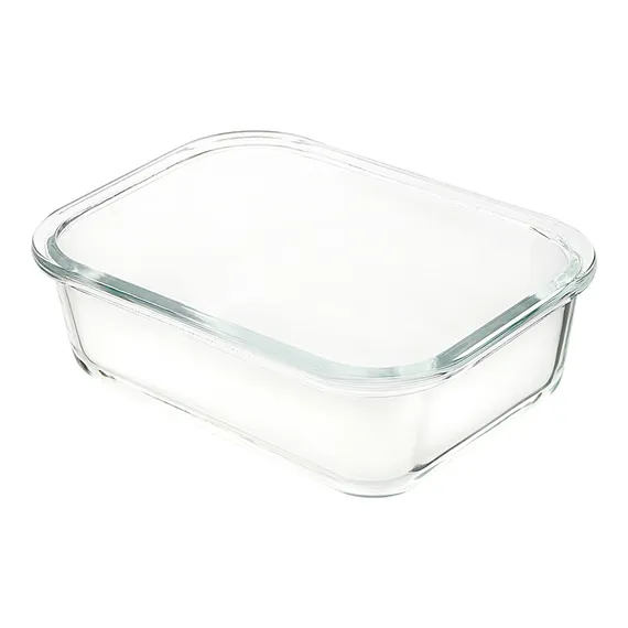 Набор стеклянных прямоугольных контейнеров с бамбуковыми крышками, 3 шт.