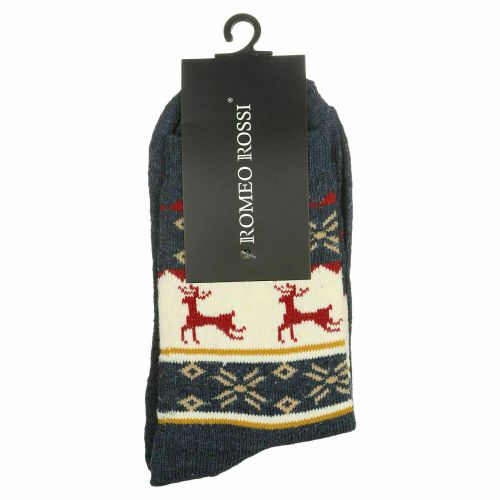 Мужские носки темно-синие ROMEO ROSSI с шерстью 8044-9