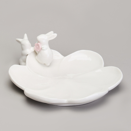 БЛЮДО СЕРВИРОВОЧНОЕ "КРОЛИКИ" 22,6Х18,8Х6,8 СМ