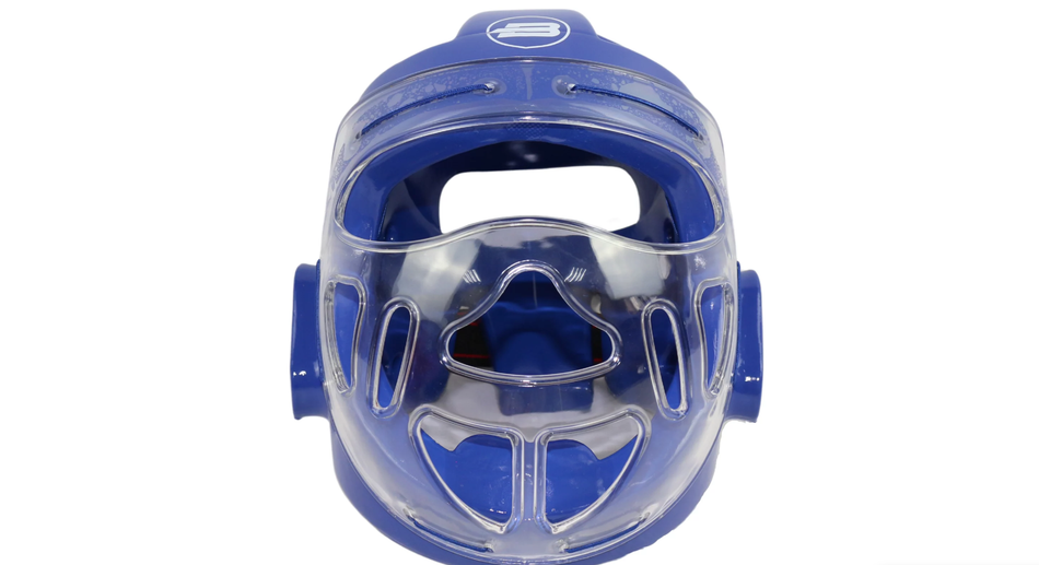 Шлем для тхэквондо с маской BoyBo синий, BHT45