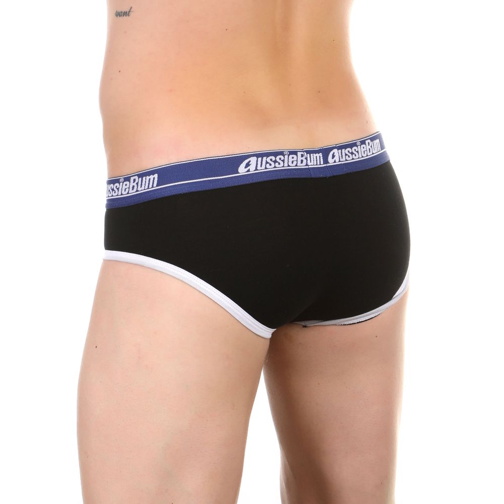 Мужские трусы брифы черные Aussiebum