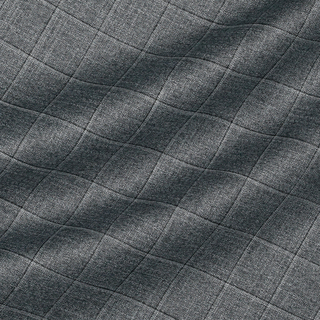 Шерстяная ткань с шёлком и льном серого цвета в клетку