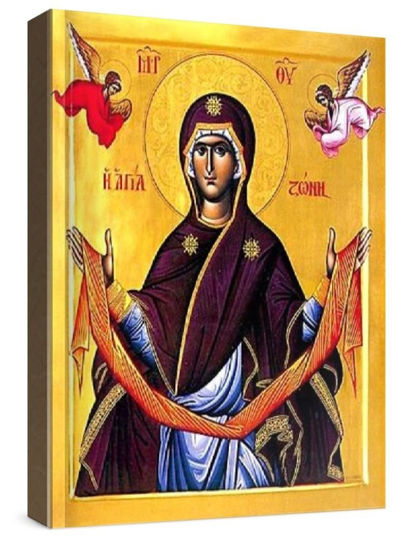 Покров Пресвятой Богородицы (рукописная икона)