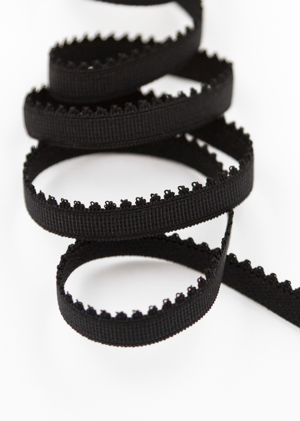 Резинка отделочная черная ажурная ширина 10 мм с учетом фестона Lauma (Латвия)