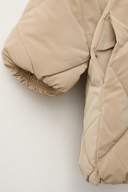 ZARA ДЛИННАЯ СТЕГАНАЯ КУРТКА, РЫЖЕВАТО-КОРИЧНЕВЫЙ