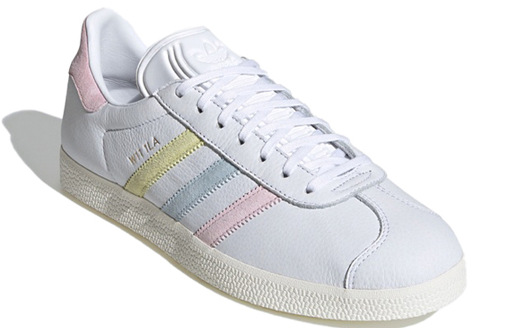 Adidas originals Gazelle non-slip low-top sneakers for men and women with the same white yellow powder