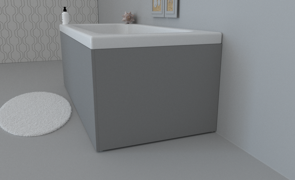 Экран для ванны торцевой правый TE-1R-234 грей матовый soft touch