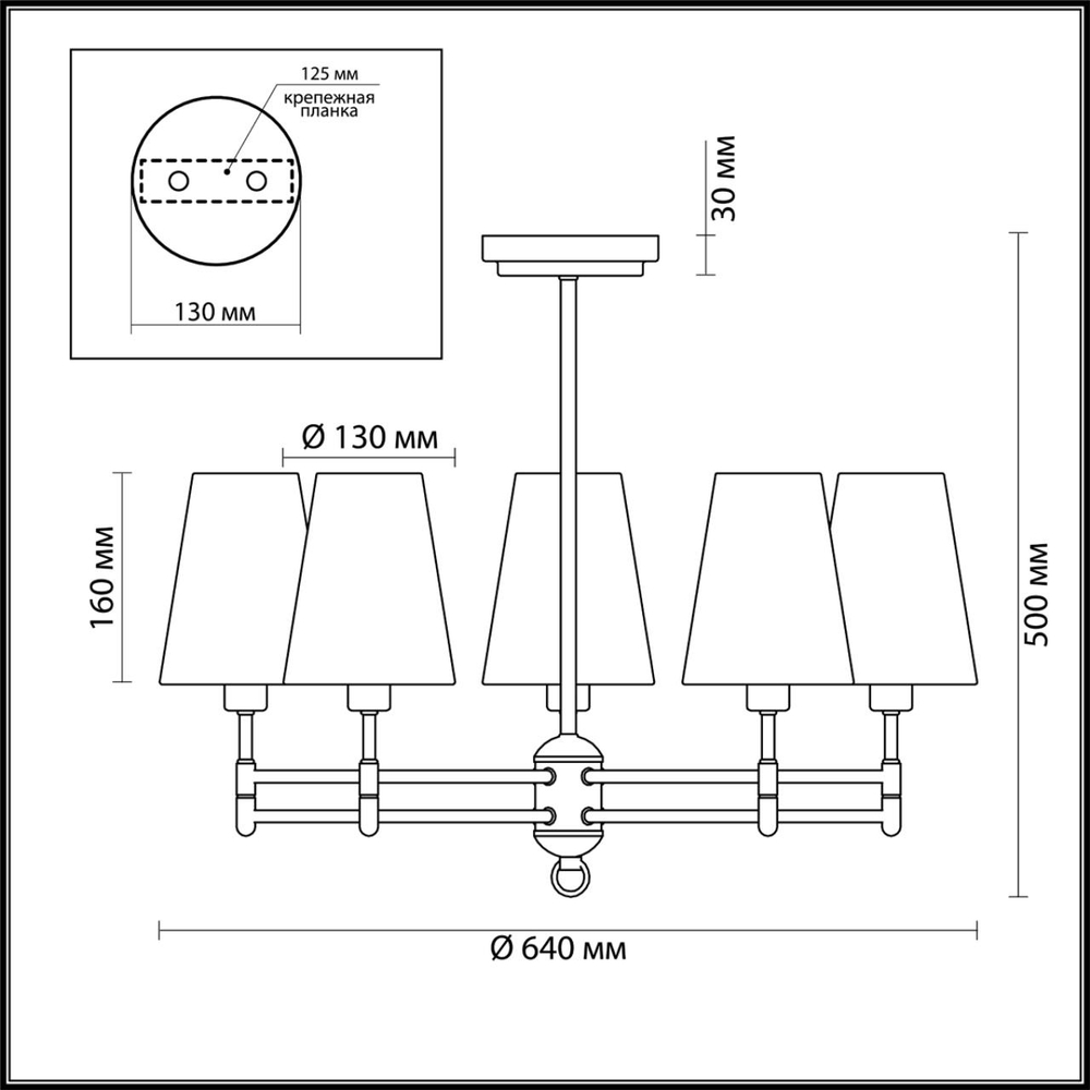 4436/5C LN Люстра E14 5*40Вт 220В IP20 NEOCLASSI