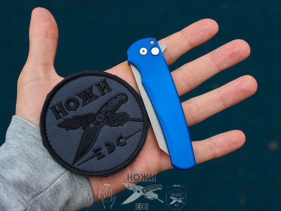 Складной нож Pro-Tech Malibu 5201-BLUE c клинком из стали CPM-20CV, рукоять алюминий