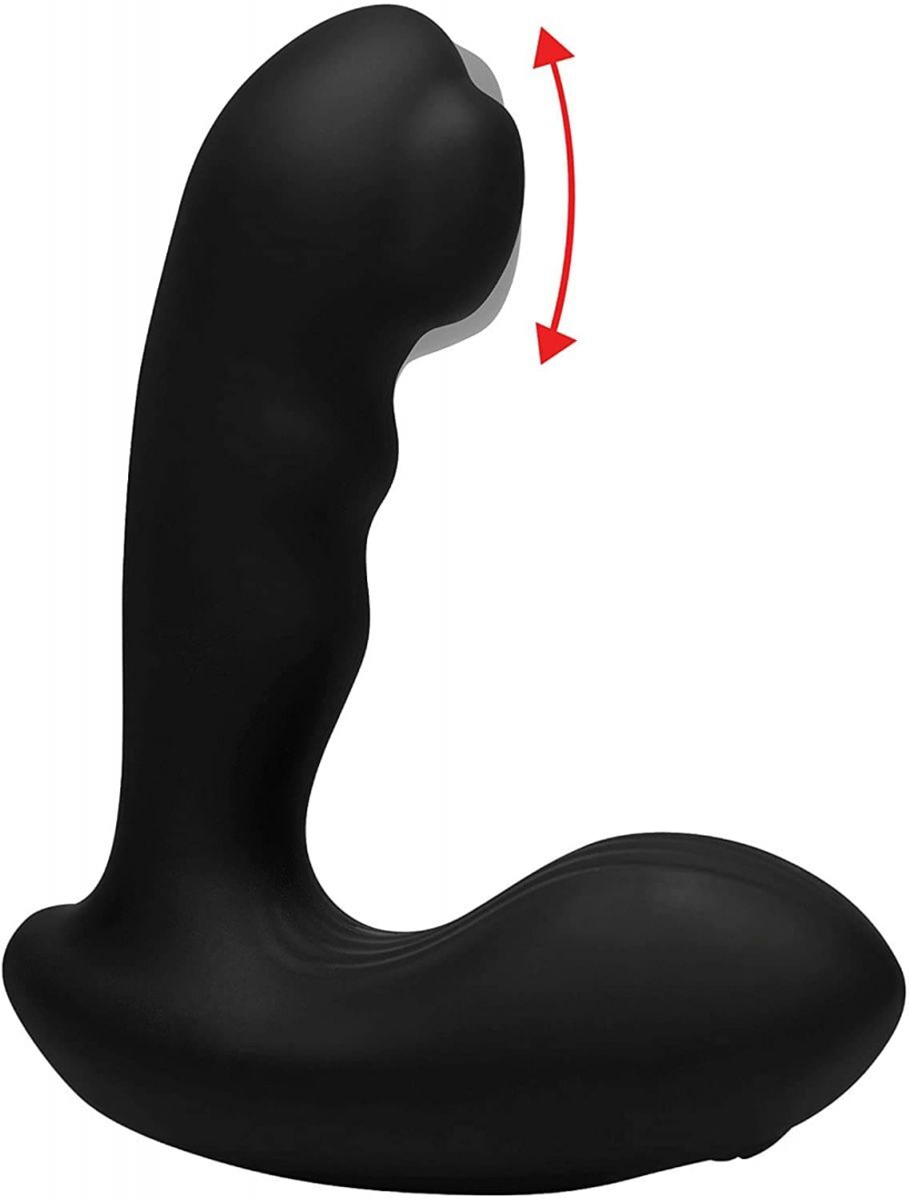 Черный стимулятор простаты Alpha-Pro 7X P-Milker Silicone Prostate Stimulator with Milking Bead (Цвет: черный)