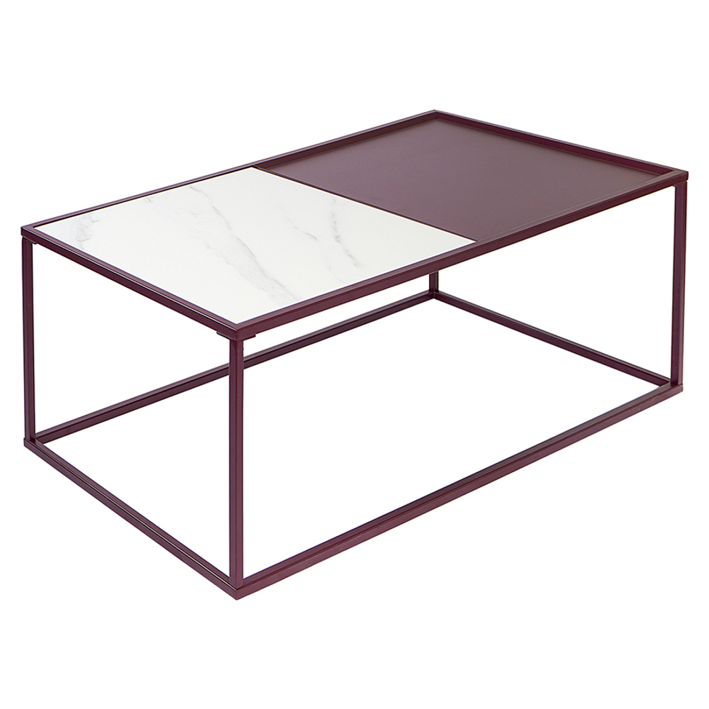 Столик журнальный Bergenson Bjorn Mayen, 110х50 см, белый/сливовый