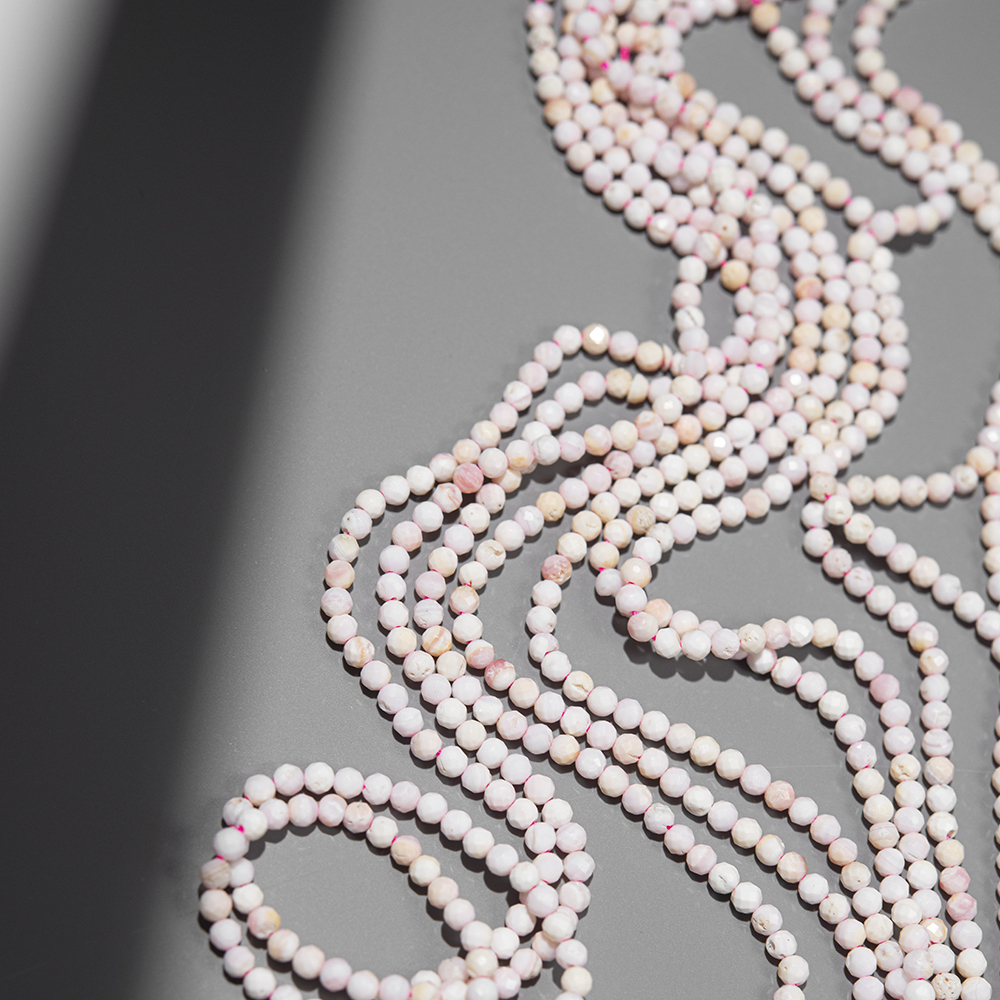 Бусины из раковины розовой королевской ракушки, шар, 3,2мм, микроогранка