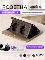 Горизонтальная двойная розетка, бронзовая