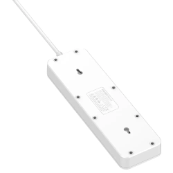 LDNIO удлинитель сетевой фильтр, модель SC5415, 2 метра, 4 USB, тройник разветвитель с заземлением и выключателем, белый