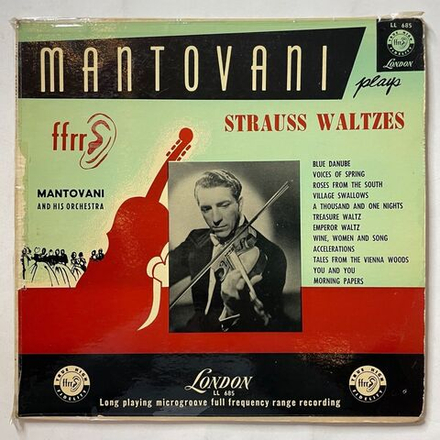 Винтажная виниловая пластинка LP Strauss Штраус Вальсы Mantovani And His Orchestr Waltzes (USA 1952)