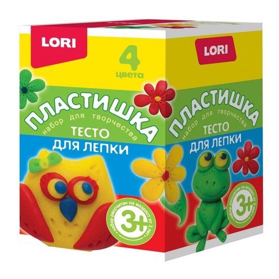 Тесто для лепки Пластишка 4 цвета