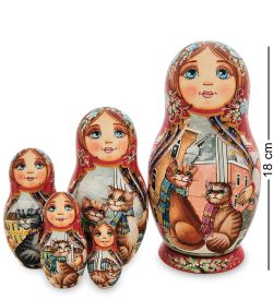 Народные промыслы МР-16/ 8-A Матрешка 5м «Мария с котами»