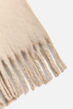 ZARA ШАРФ ИЗ РЕЛЬЕФНОЙ ТКАНИ, БЕЖЕВЫЙ