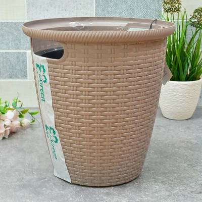 Кашпо напольное Rattan 10л D266мм с внутренним горшком 6л, французский платан