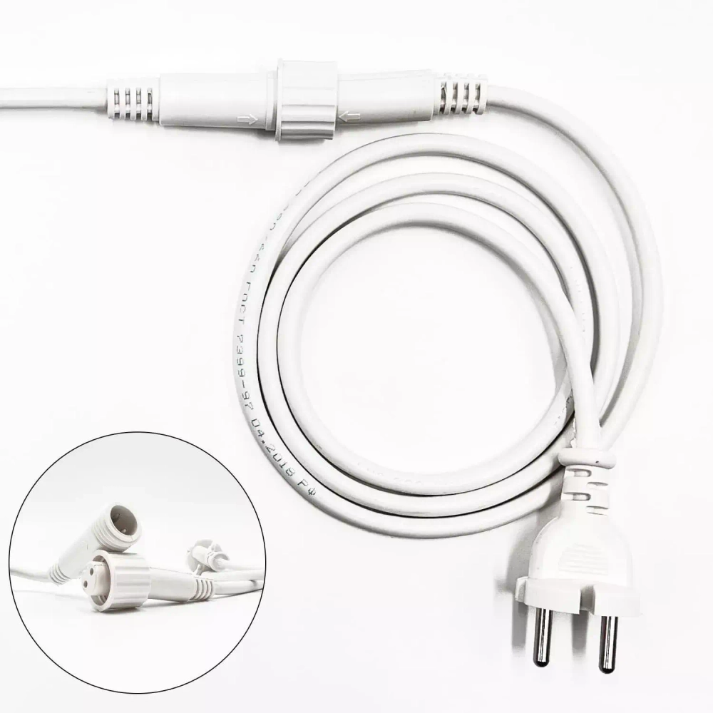 Белт-Лайт UNIBELT 10 м., провод белый Каучук, шаг 50 см., 20 подвесных патронов, IP65, LTC (UBL10m/20L-8)