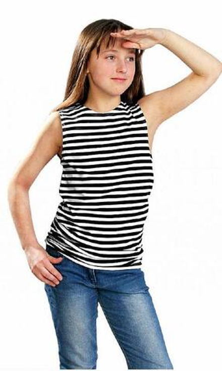 Майка тельняшка детская черная