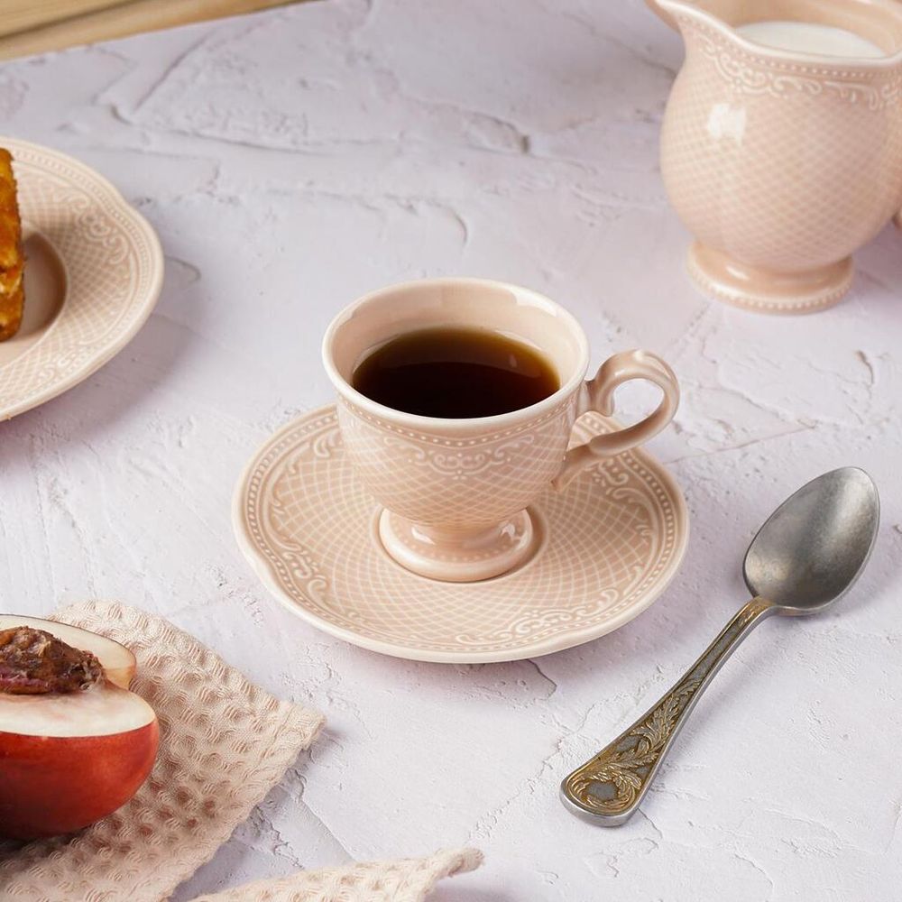 Кофейная пара 110 мл d 6,8 см h6,3 см Aristocrat Peach Tea Noble [6]