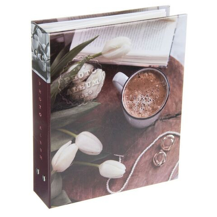 Фотоальбом 200 фото 10*15см Кофе и цветы
