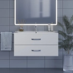 Тумба с раковиной для ванной Uperwood Foster 100 см, подвесная, белая