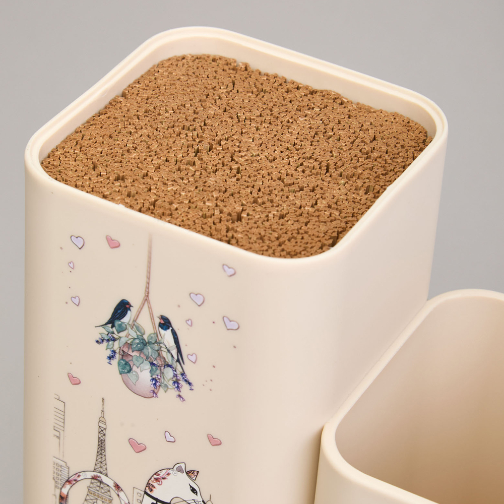 Набор кухонный: подставка для ножей, доска разделочная "Парижские коты"