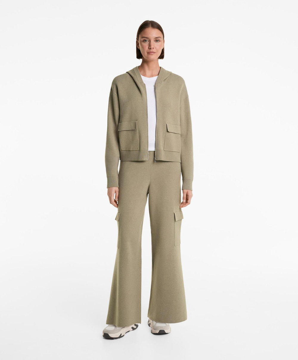 OYSHO Трикотажные брюки-карго, светлый хаки