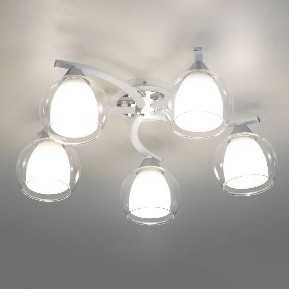 Citilux Кристи CL152150 Люстра потолочная Белая Хром