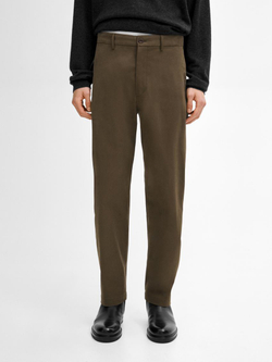 Massimo Dutti Брюки свободного кроя из смесового хлопка, коричневый